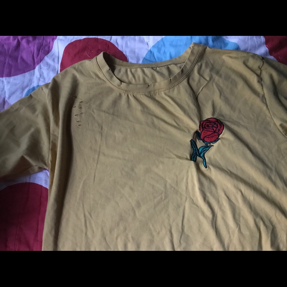 Mustard Rose Patch tee